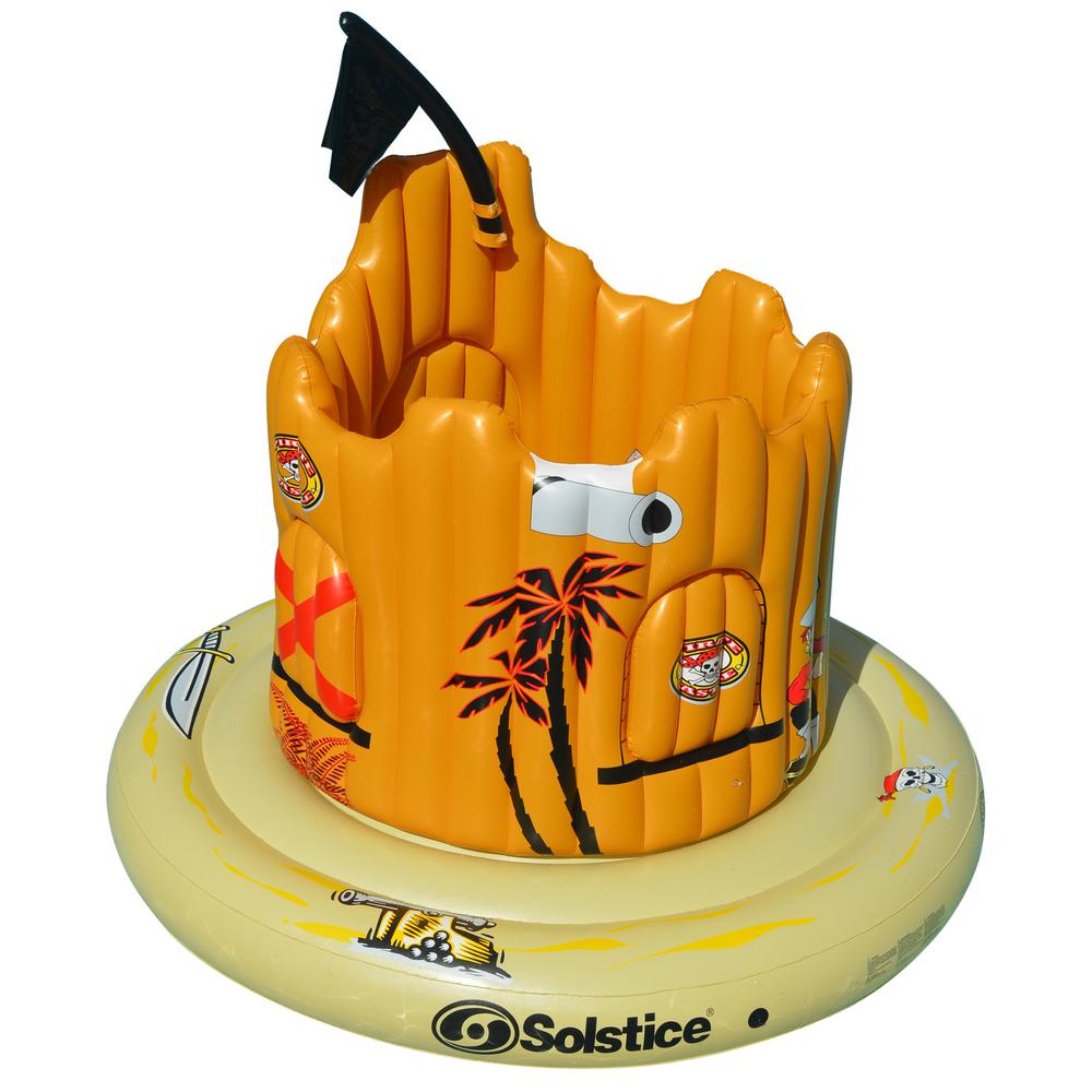 Inflatable Orange Pirate Castle Adventure Swimming Float  82-Inch. Picture 2