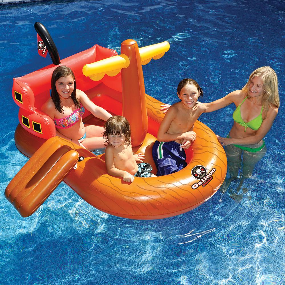 64" Galleon Raider Inflatable Swimming Pool Pirate Ship Floating Boat Toy. Picture 2