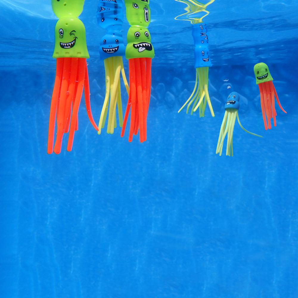 Set of 6 Multicolor Jellyfish Slow Sinking Dive Game - 5". Picture 3