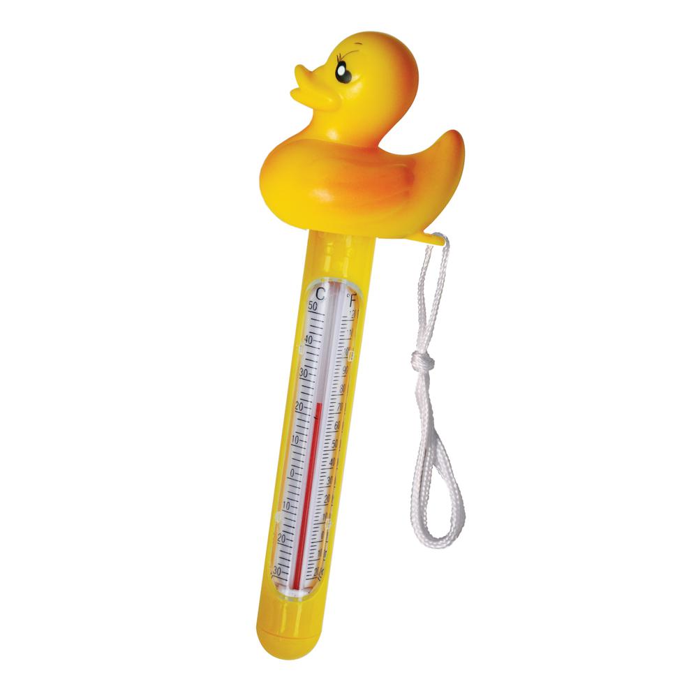 8.5" Yellow Duck Floating Swimming Pool Thermometer with Cord. Picture 2