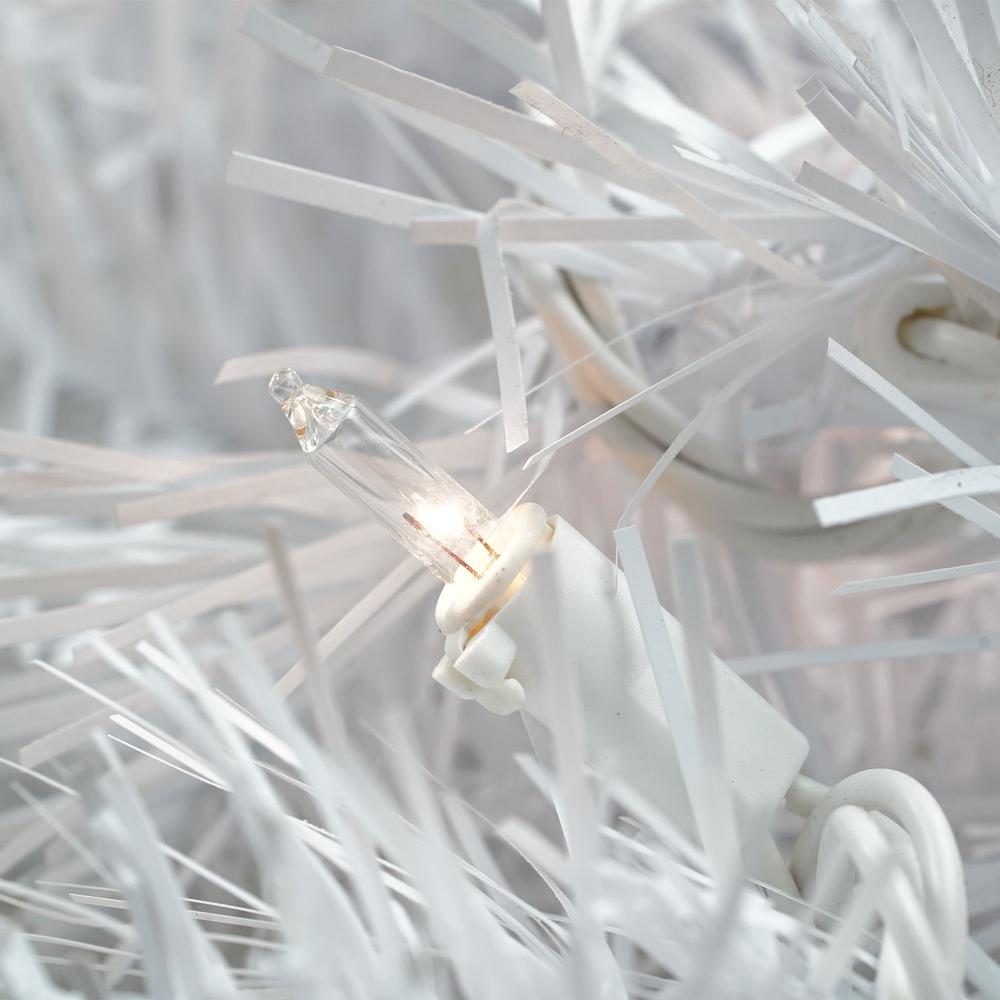 9' x 12" White Crystal Spruce Christmas Garland - Clear AlwaysLit Lights. Picture 3