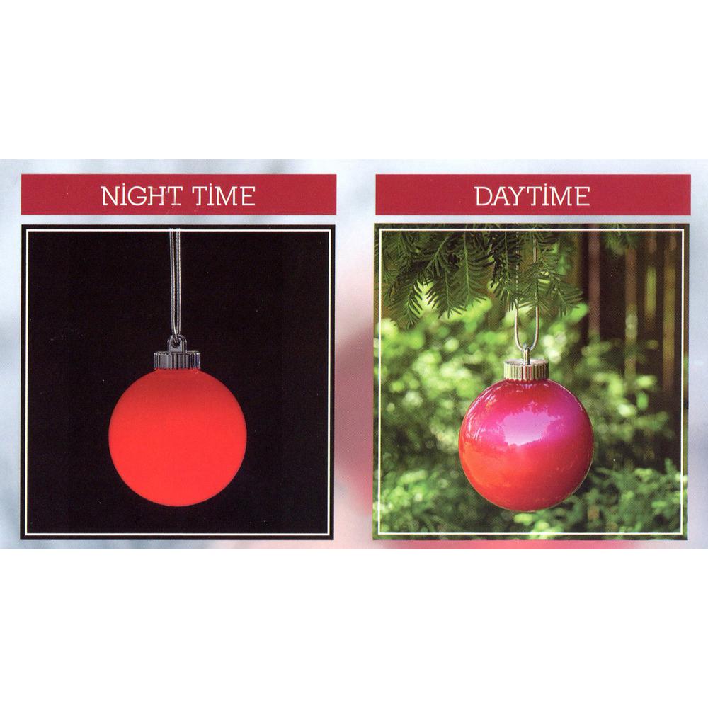 3ct Red LED Lighted Battery Operated Shatterproof Christmas Ball Ornaments 6" (150mm). Picture 3