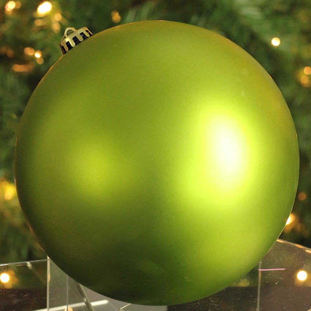 Matte Kiwi Green Shatterproof Christmas Ball Ornament 12" (300mm). Picture 3