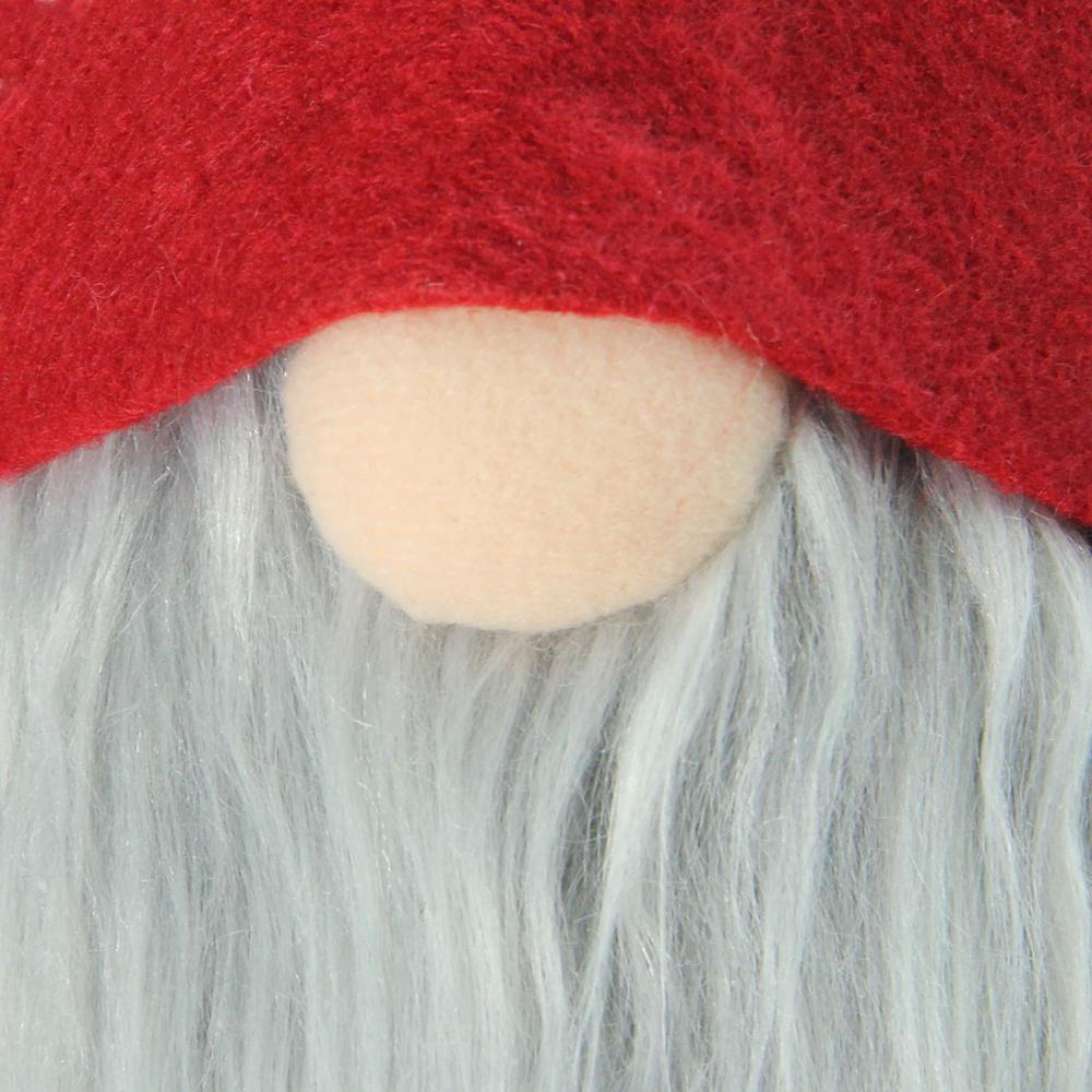 25" Red and Gray Nordic Gnome with Burlap Sack Christmas Figure. Picture 2