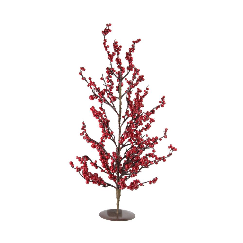 23.5" Festive Artificial Red Berries Christmas Tree - Unlit. Picture 1