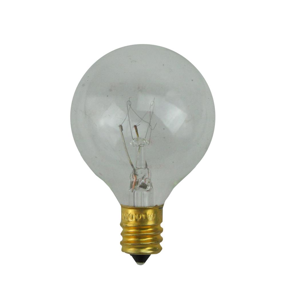 Pack of 25 Incandescent G40 Clear Christmas Replacement Bulbs. Picture 1