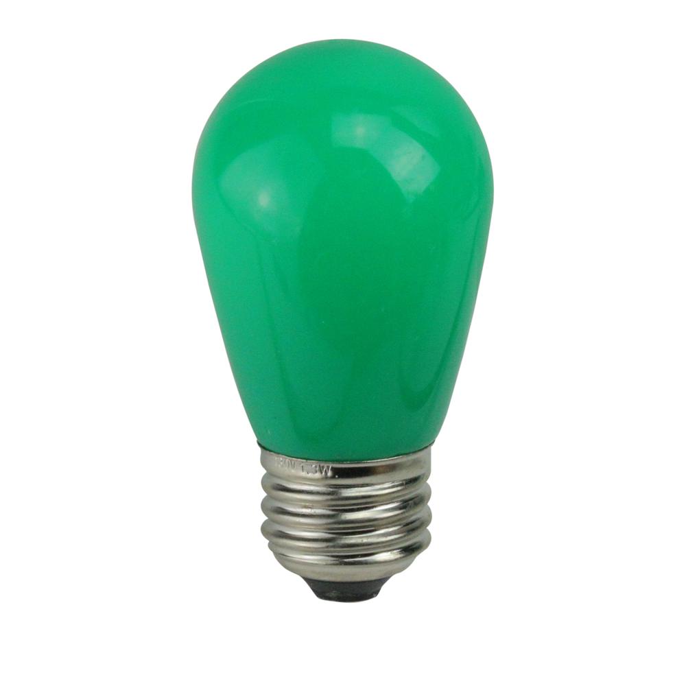 Pack of 25 Opaque LED S14 Green Christmas Replacement Bulbs. Picture 1