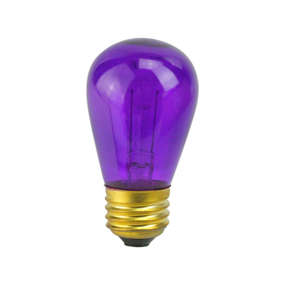 Pack of 25 Transparent Purple S14 Christmas Replacement Bulbs. Picture 1