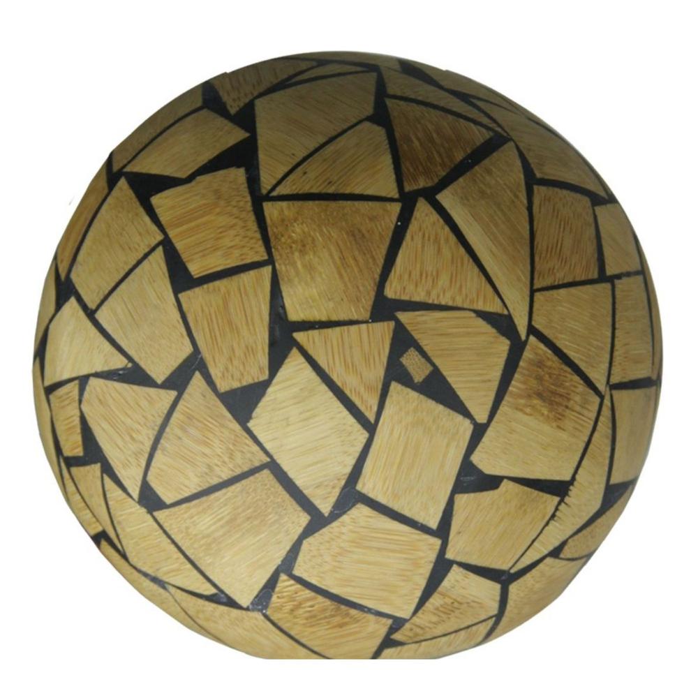 Brown Mosaic Shatterproof Christmas Ball Ornament 4" (100mm). Picture 3