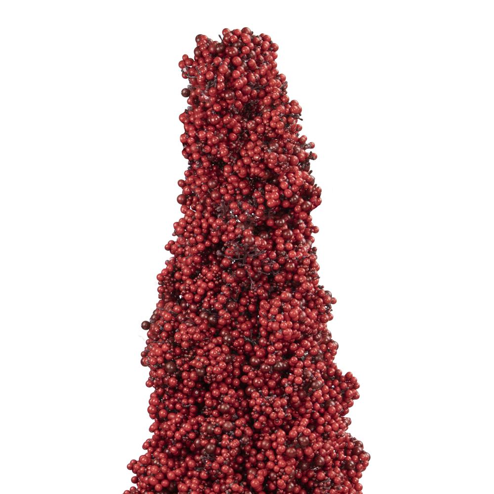 50" Red Berry Cone Potted Christmas Topiary. Picture 7