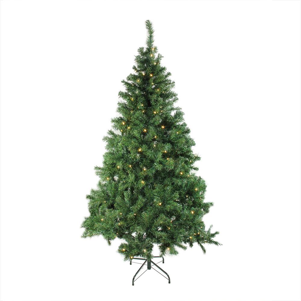 6' Pre-Lit Mixed Classic Pine Medium Artificial Christmas Tree - Warm Clear LED Lights. Picture 1