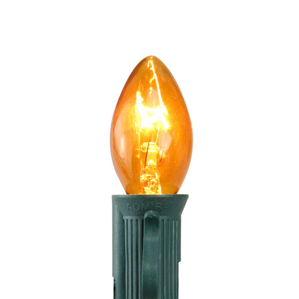 Pack of 25 Transparent C7 Orange Christmas Replacement Bulbs. Picture 2