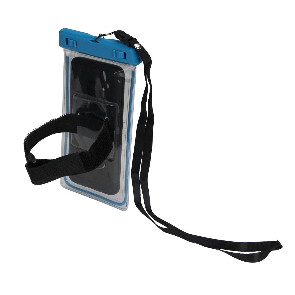Blue and Clear Waterproof Travel Mobile Phone Case. Picture 2