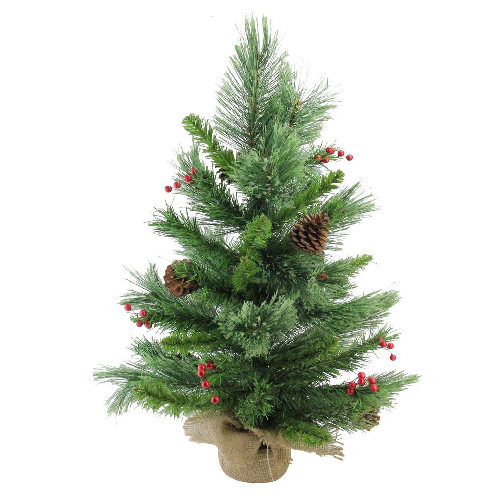 24" Mixed Cashmere Berry Pine Medium Artificial Christmas Tree - Unlit. Picture 1