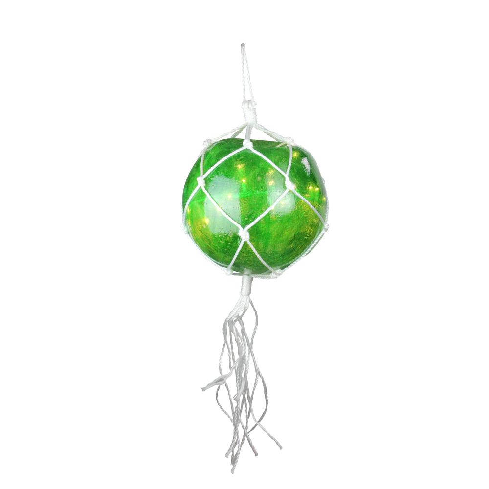35-Count Green Roped Mini Ball Outdoor Christmas Decor - White Wire. Picture 1