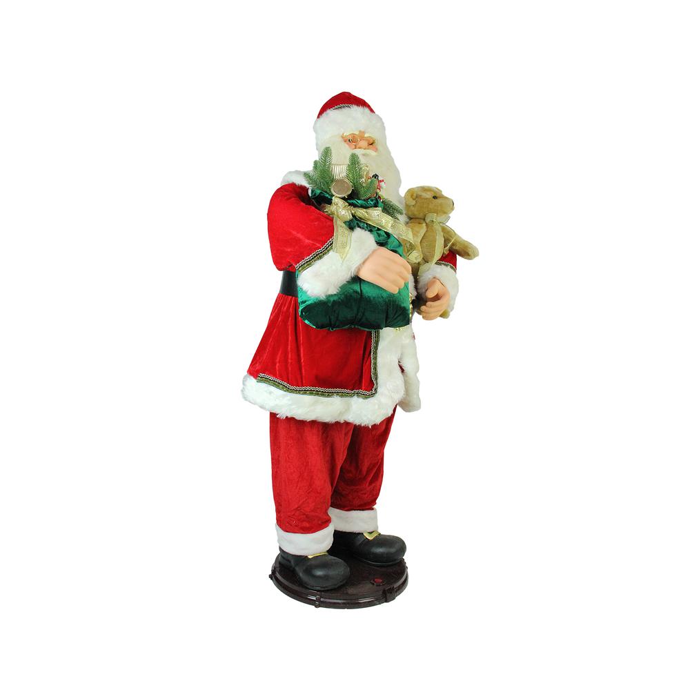 5' Deluxe Traditional Animated and Musical Dancing Santa Claus Christmas Figure. Picture 2