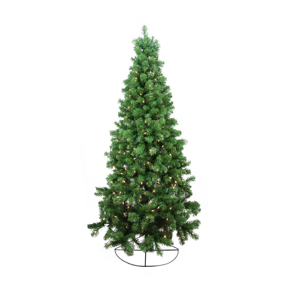 6' Pre-Lit Pine Artificial Wall Christmas Tree - Clear Lights. Picture 1