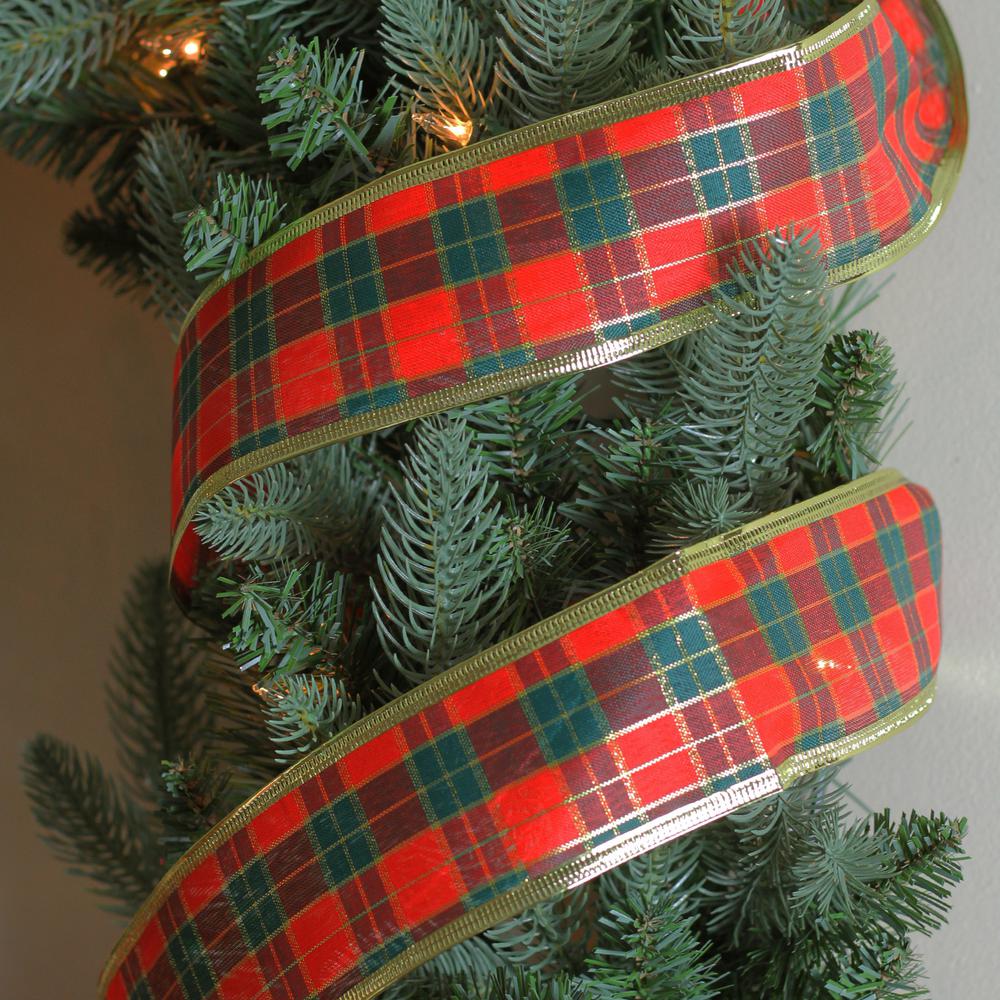 Green and Red Striped Wired Christmas Craft Ribbons - 2.5" x 120 Yards. Picture 3