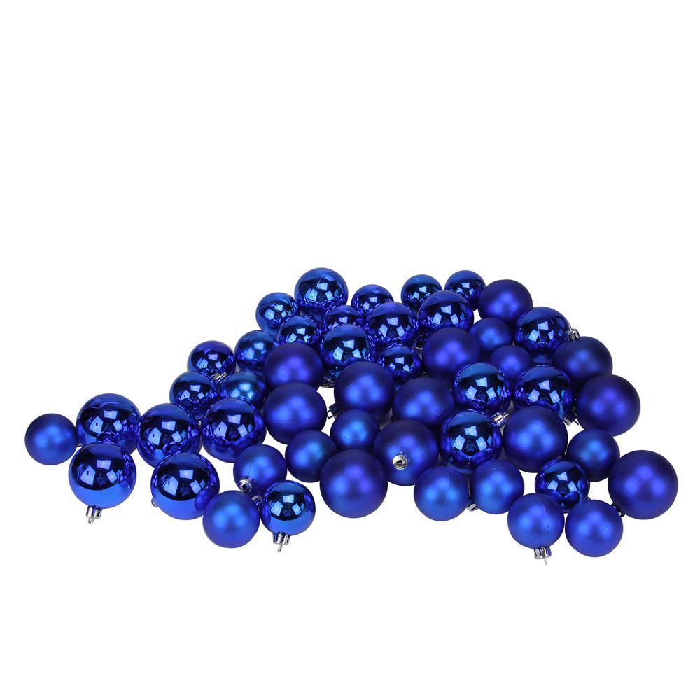 50ct Lavish Blue Shatterproof 2Finish Christmas Ball Ornaments 2" (50mm). Picture 1