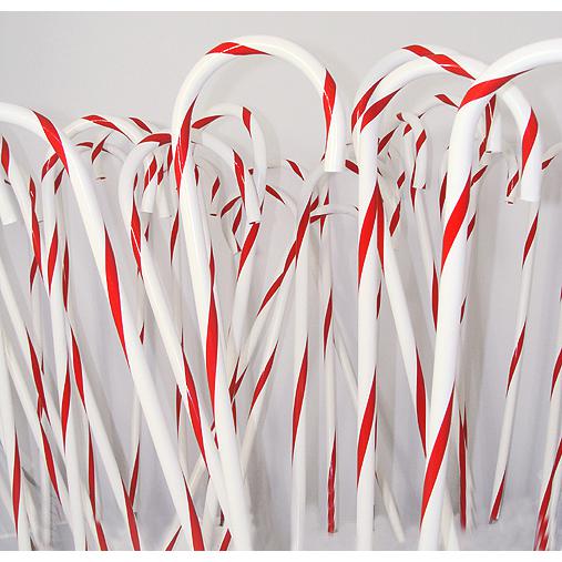 Set of 24 Red and White Candy Cane Christmas Pathway Markers 32". Picture 3