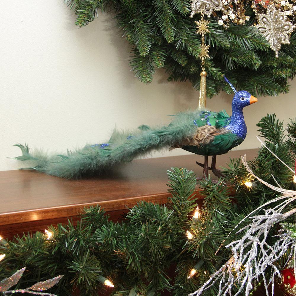 19" Green and Blue Peacock with Closed Tail Feathers. Picture 2