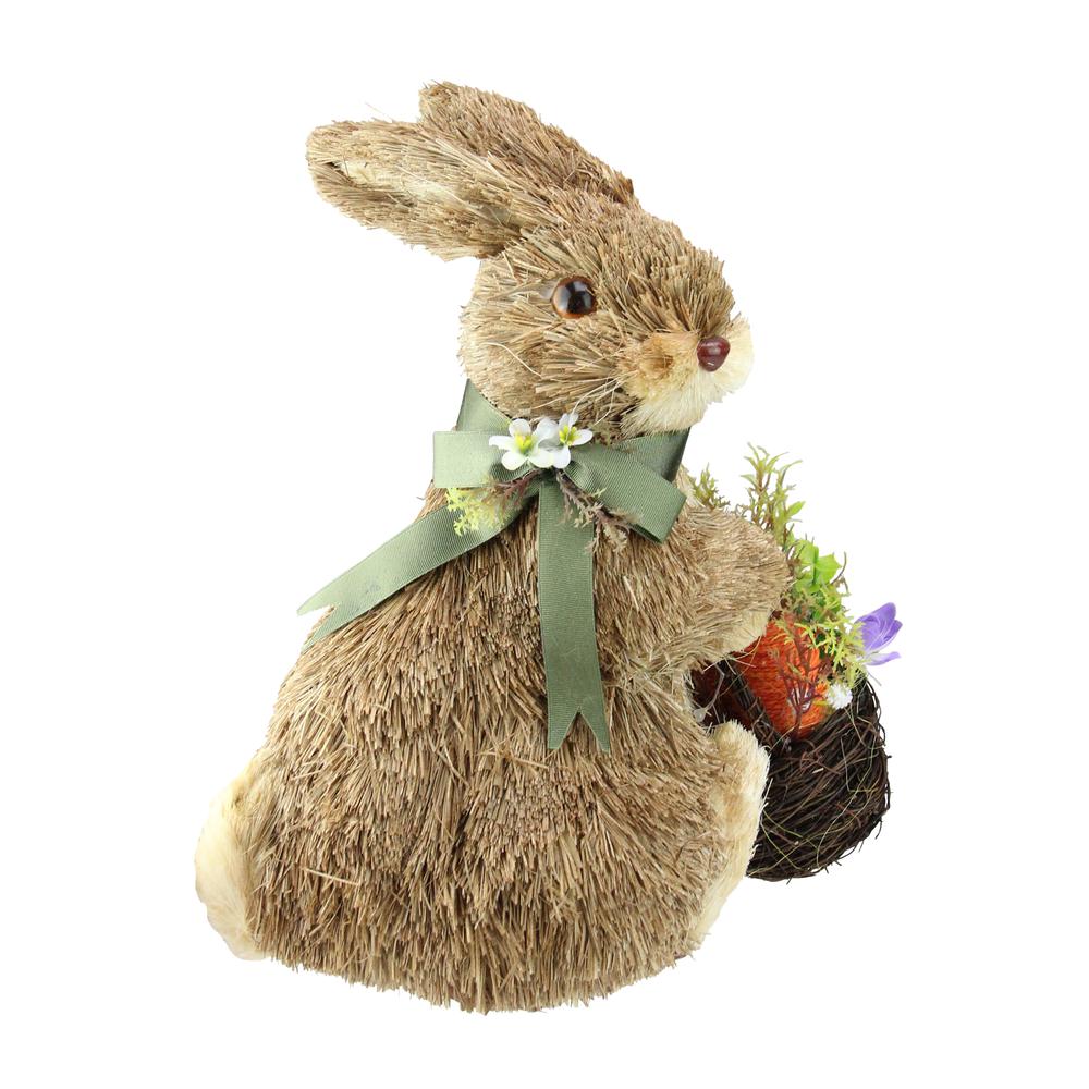 11.25" Sitting Bunny Wearing Green Scarf Facing Right Figure. Picture 1