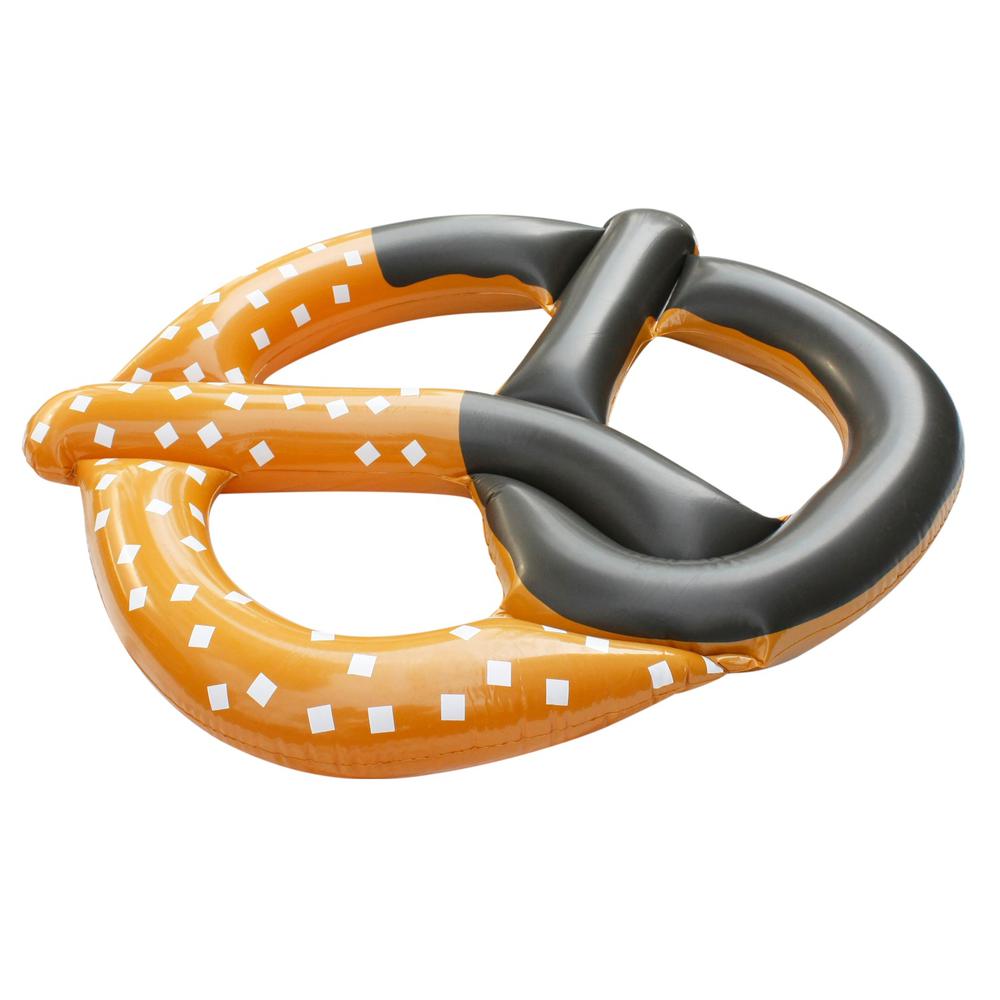 51" Inflatable Chocolate Covered Pretzel Swimming Pool Float. Picture 1