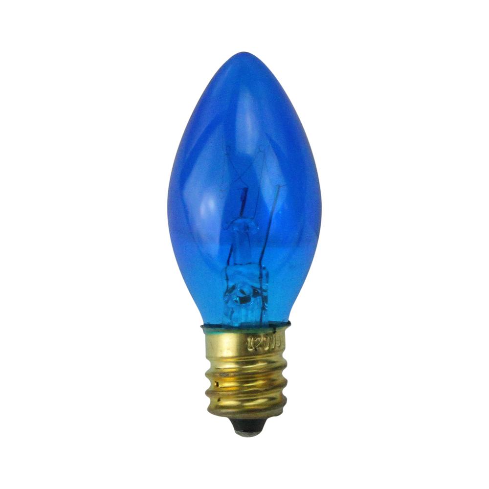 Pack of 25 Blue Transparent C7 Christmas Replacement Bulbs. Picture 2
