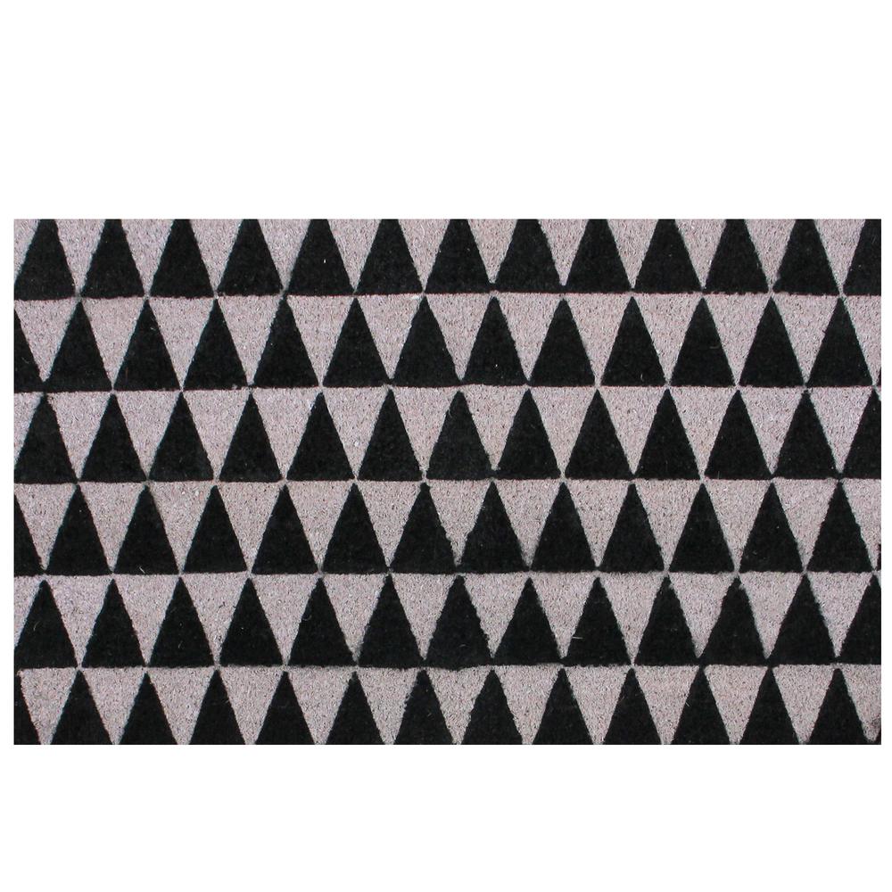 Black and Gray 3-Dimensional Triangle Print Doormat 17 x 29. Picture 1