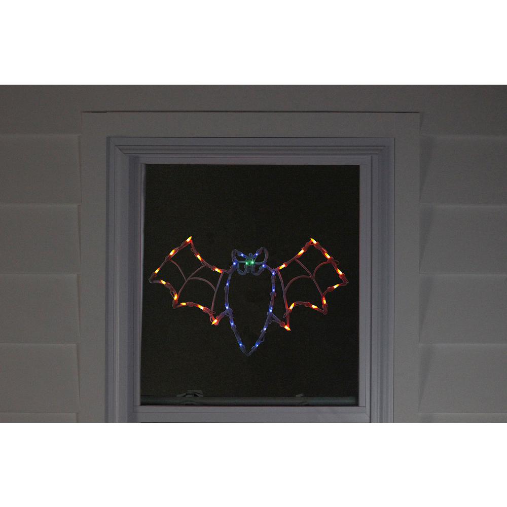 15" Lighted Bat Halloween Window Silhouette Decoration. Picture 4
