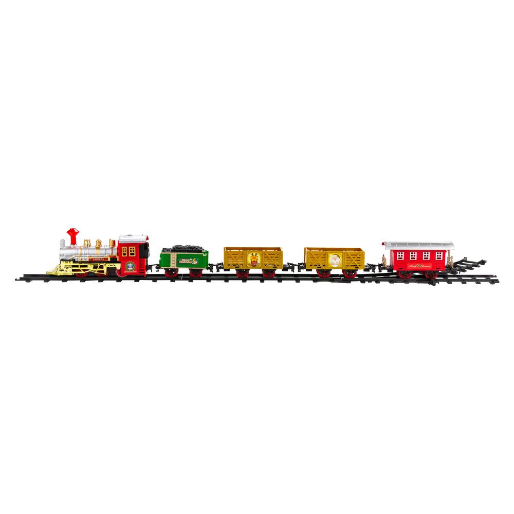 16-Piece Battery Operated Lighted and Animated Christmas Express Train Set with Sound. Picture 2