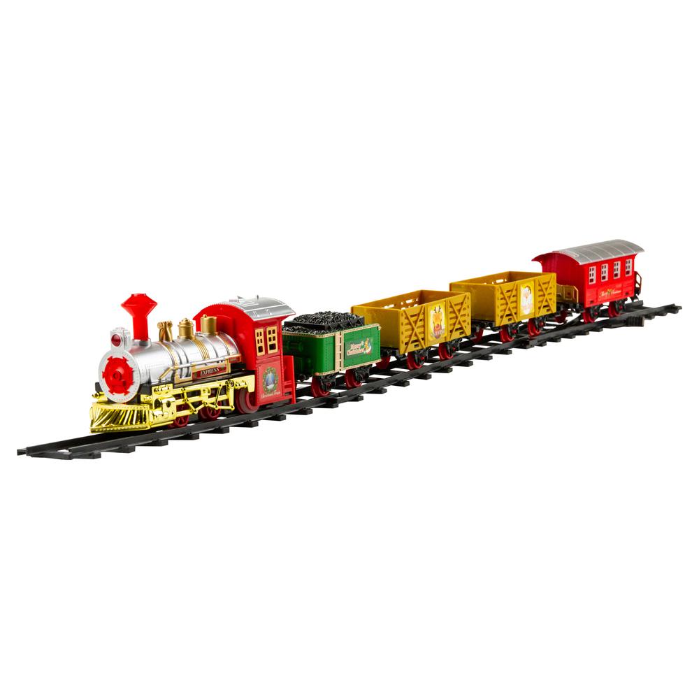 16-Piece Battery Operated Lighted and Animated Christmas Express Train Set with Sound. Picture 1