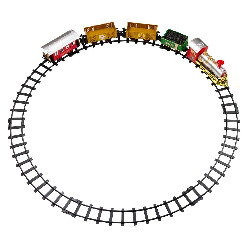 16-Piece Battery Operated Lighted and Animated Christmas Express Train Set with Sound. Picture 3