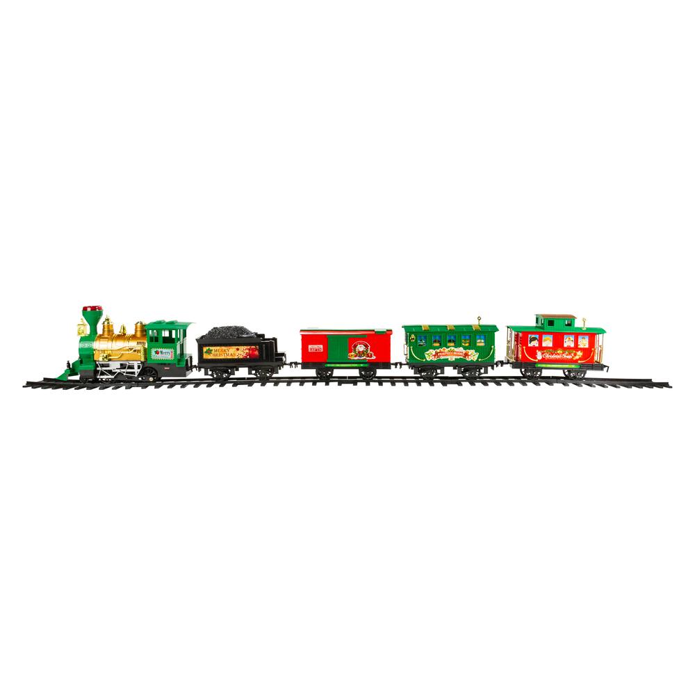 21-Piece Battery Operated Lighted & Animated Christmas Express Train Set with Sound. Picture 1