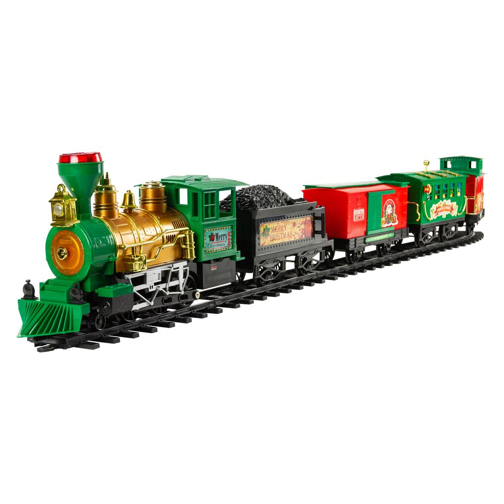 21-Piece Battery Operated Lighted & Animated Christmas Express Train Set with Sound. Picture 2