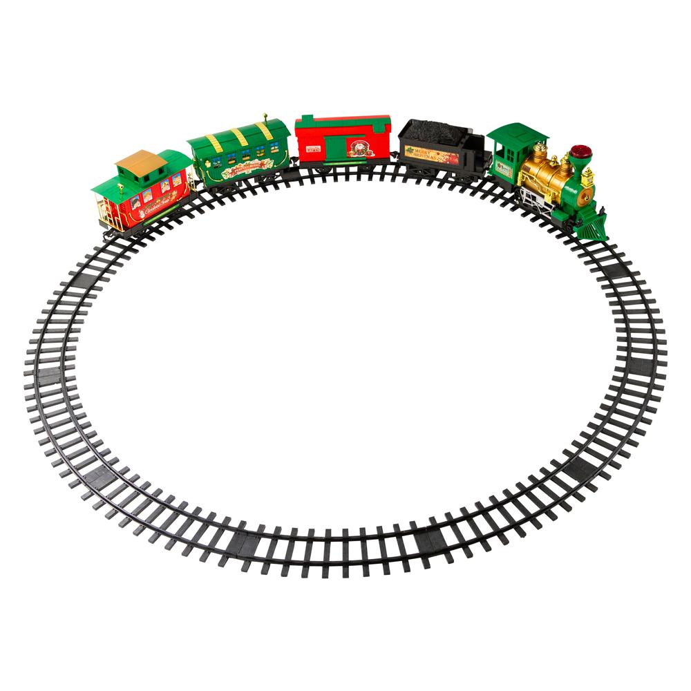 21-Piece Battery Operated Lighted & Animated Christmas Express Train Set with Sound. Picture 3