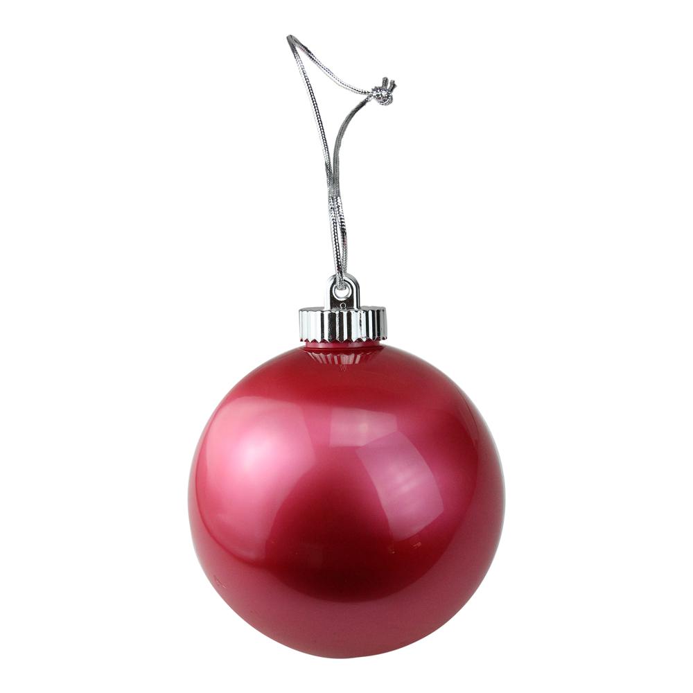 3ct Red LED Lighted Battery Operated Shatterproof Christmas Ball Ornaments 6" (150mm). Picture 1