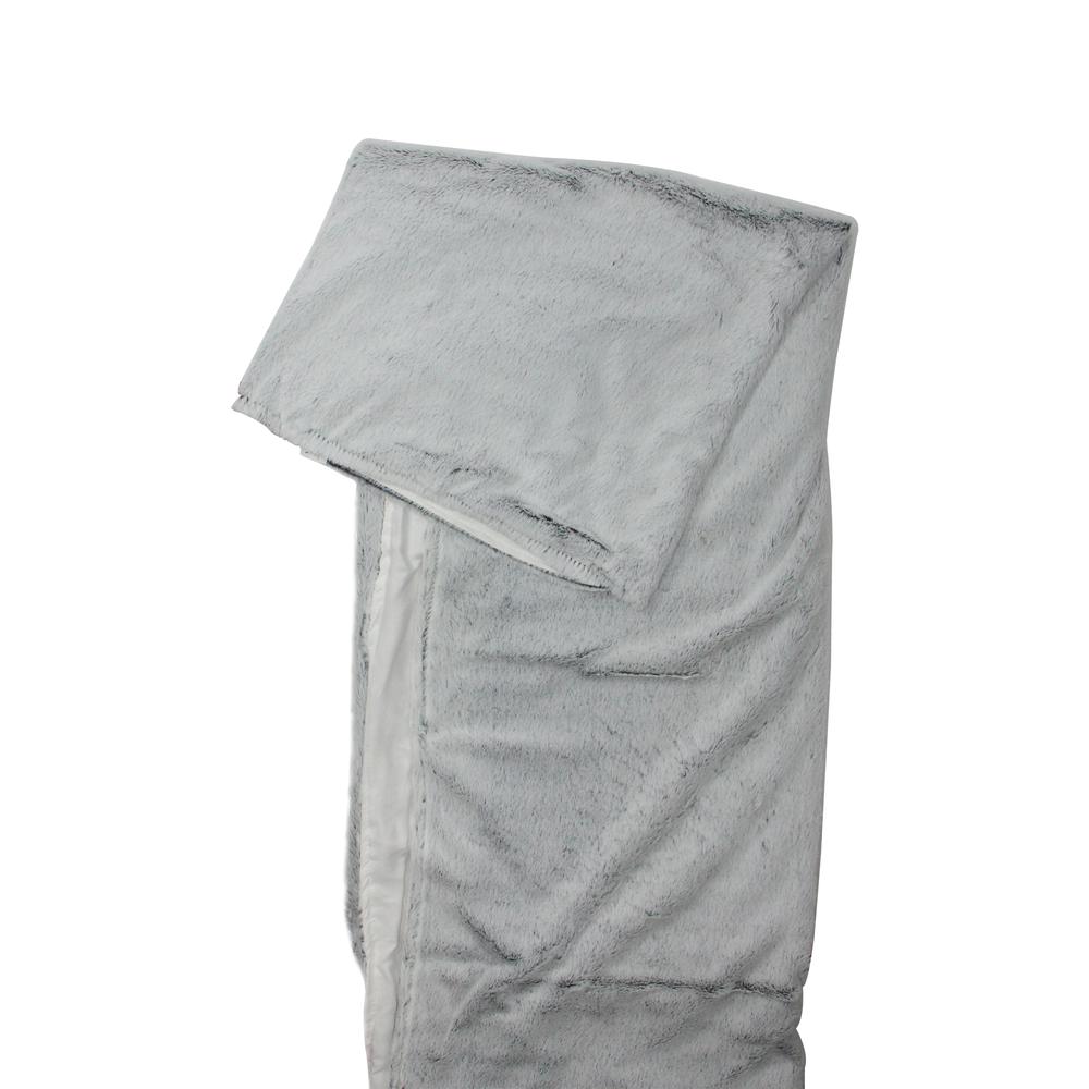 Ash Gray Plush Rectangular Throw Blanket 55" x 62". Picture 3