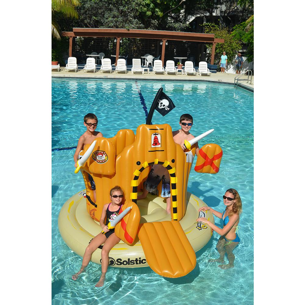 Inflatable Orange Pirate Castle Adventure Swimming Float  82-Inch. Picture 4