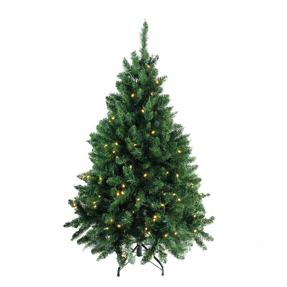 4.5' Pre-Lit Buffalo Fir Full Artificial Christmas Tree - Warm White LED Lights. Picture 1