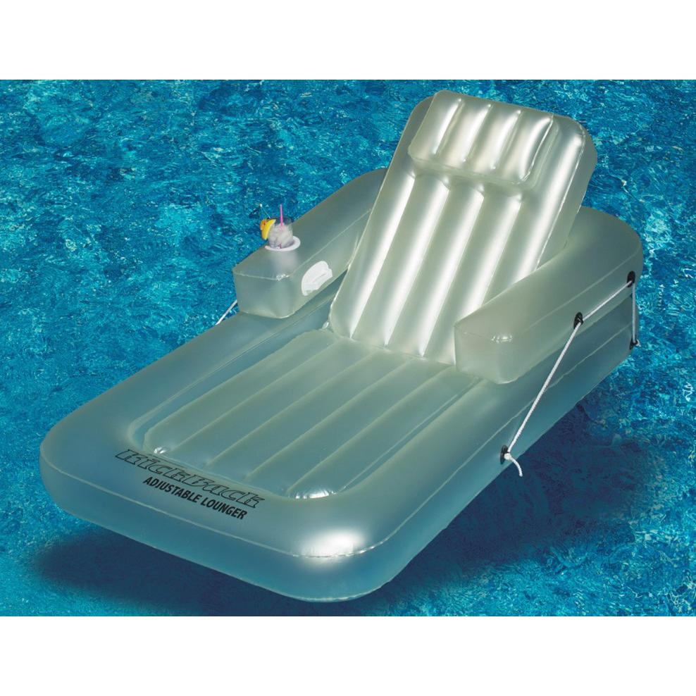 Inflatable Light Blue Water Sports Kickback Adjustable Lounger Raft  74-Inch. Picture 2