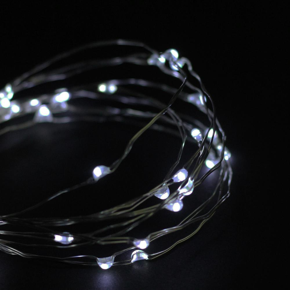 100 Pure White LED Micro Fairy Lights - 16.25 ft Copper Wire. Picture 2