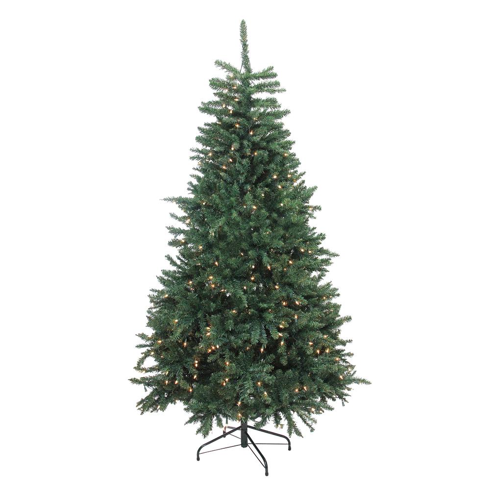 6.5' Pre-Lit Full Artificial Northern Pine Christmas Tree - Clear Lights. Picture 1