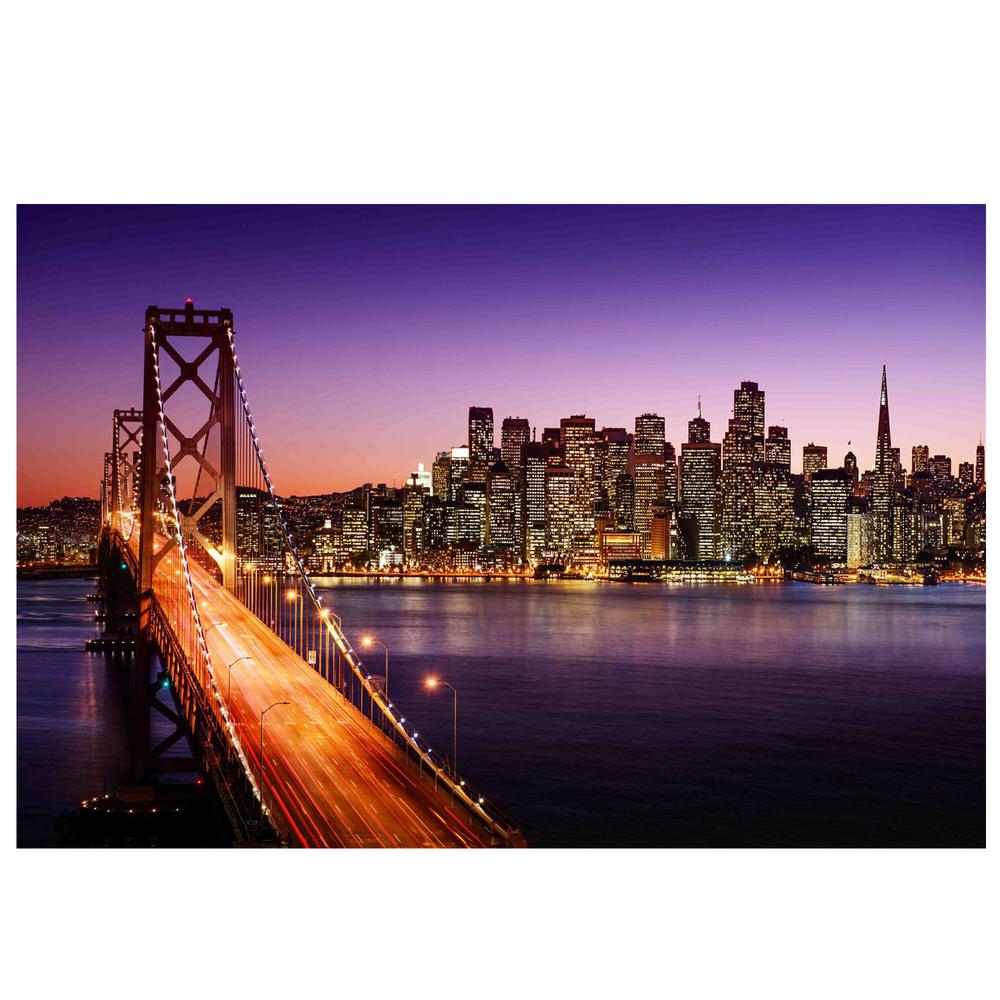 LED Lighted Famous San Francisco Oakland Bay Bridge Canvas Wall Art 23.5". Picture 1