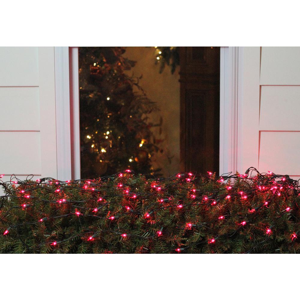 4' x 6' Pink Mini Incandescent Net Style Christmas Net Lights - Green Wire. Picture 2