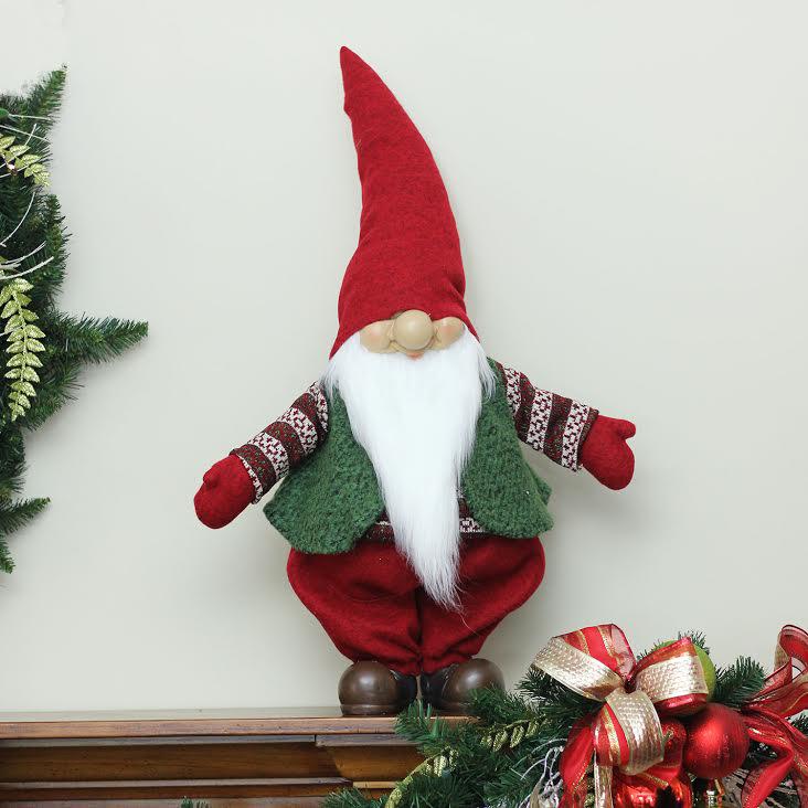 22" Red and White Gnome Christmas Tabletop Decoration. Picture 2