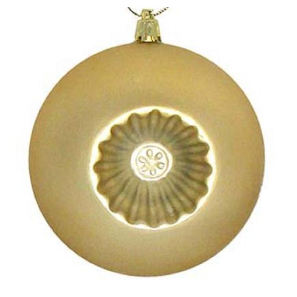 6ct Vegas Gold Shatterproof Matte Christmas Ball Ornaments 4" (100mm). Picture 2
