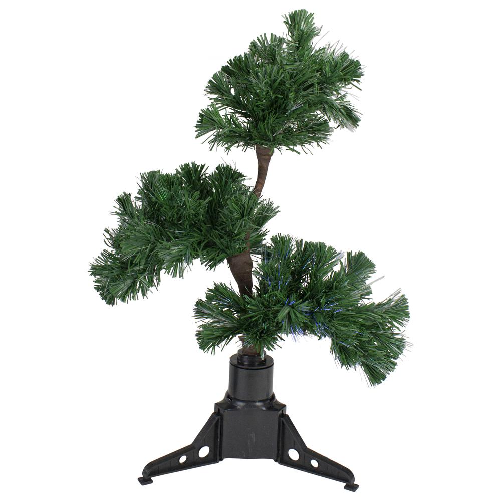2' Pre-Lit Fiber Optic Bonsai-Style Artificial Pine Christmas Tree - Multi. Picture 1