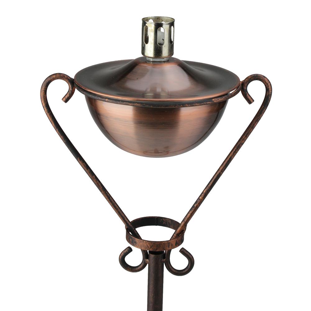 61" Brushed Copper Half Moon Oil Lamp Outdoor Patio Torch. Picture 2