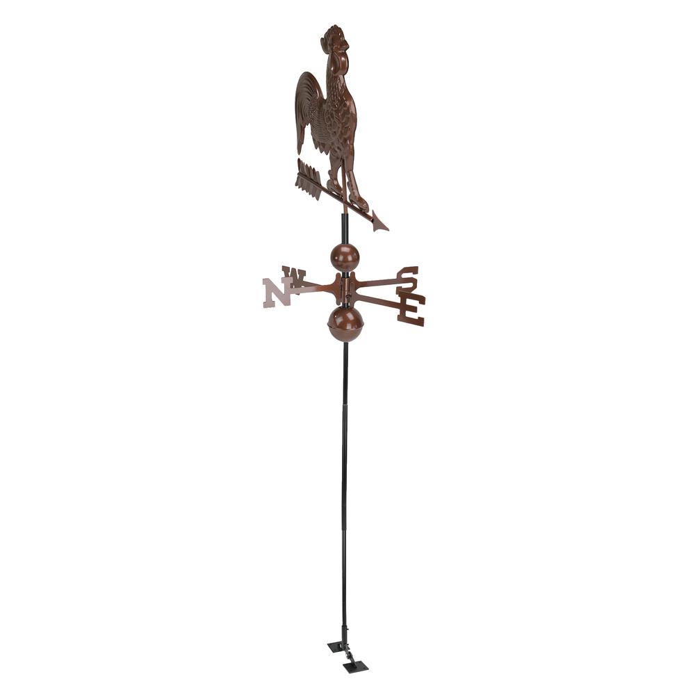 3' Chocolate Brown Rooster Outdoor Weathervane. Picture 2